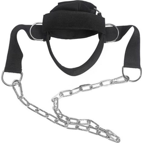 Harnais de tête réglable en tissu Oxford pour l'entraînement musculaire d'haltérophilie - Noir - Adulte (1/4)