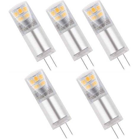 Lot de 5 Ampoules LED G4 12V 2.5 watts 270 lumens blanc chaud 3000K (1/3)