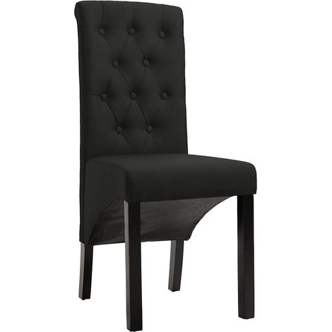 Maison Exclusive - Esszimmerstühle 6 Stk. Schwarz Stoff (1/5)