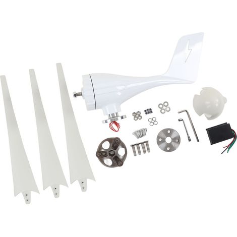 600-W-Windkraftanlage mit 3 Nylonfaser-Rotorblättern, MPPT-Steuerung, Gehäuse aus Aluminiumlegierung, 48 V, geeignet für Straßenbeleuchtung und Kameras (1/5)