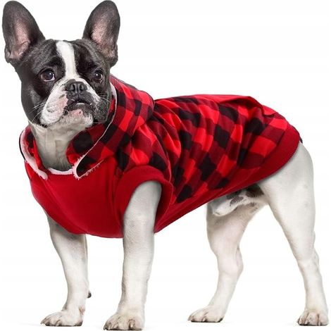 Winterhundejacke mit Kapuze, Rot, Größe L (1/2)