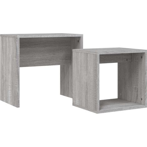 vidaXL Tavolini Salotto Impilabili 2pz Grigio Sonoma Legno