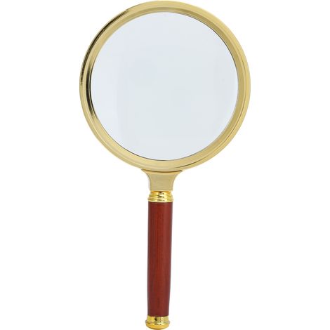 Loupe 5X Grossissement 90mm avec Manche en Bois pour Lecture et Détails (1/5)