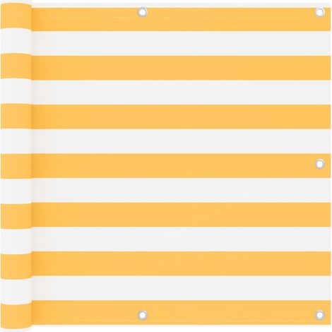 Balcony Screen White and Yellow 90x500 cm Oxford Fabric vidaXL