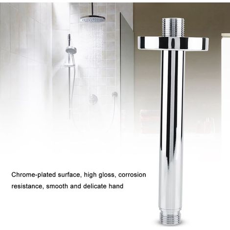 Bras de douche rond en acier inoxydable avec support mural pour pomme de douche au plafond (15 cm) (1/4)