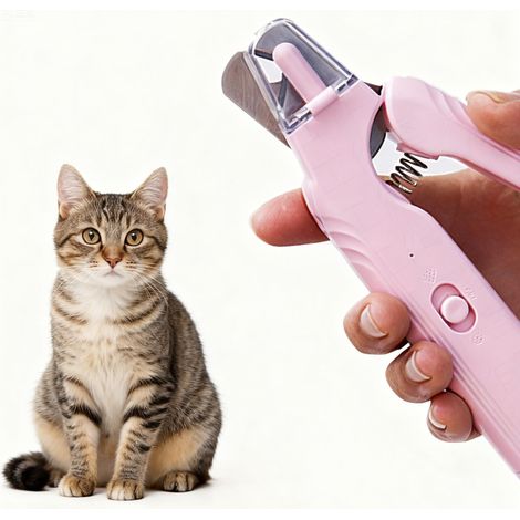 Coupe-ongles USB pour animaux avec lumière LED - Lime et ciseaux électriques 2 en 1, tondeuse rechargeable pour chiens et chats, lame à angle de 60°, moteur silencieux, éclairage des lignes de sang, p (1/5)