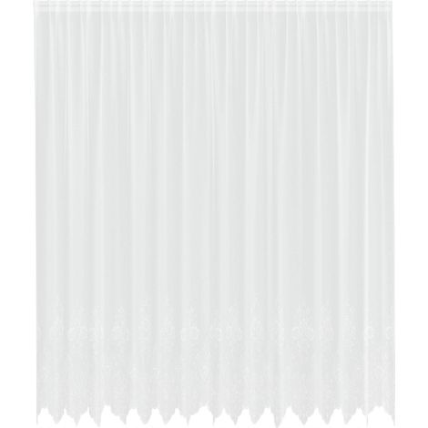 Maison Exclusive - Spitzenvorhang mit Vorhängen Floral Weiß 300 x