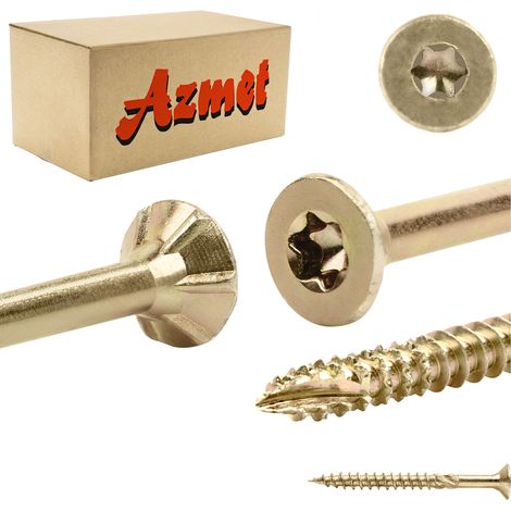 Vis Charpente Bois Azmet WT, 4.5 x 50 mm, Empreinte Torx, Tête Fraisée, Boîte 200 Pièces (1/5)