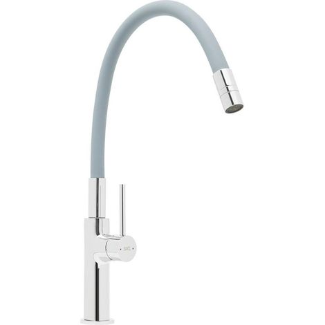 Mitigeur d'évier Swiss Aqua Technologies avec bras en silicone gris/chrome SATBSD290S