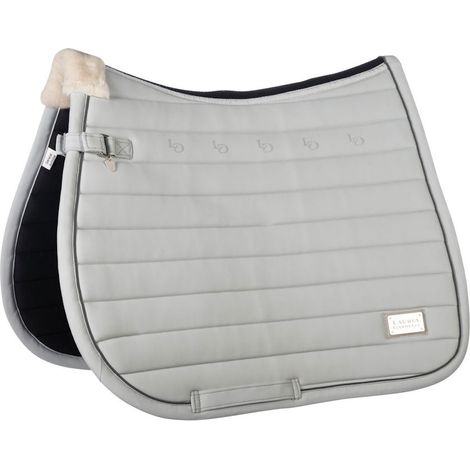 Sottosella inglese modello Livigno Elegance in tessuto tecnico con garrese in peluche: rettangolare, grigio pietra