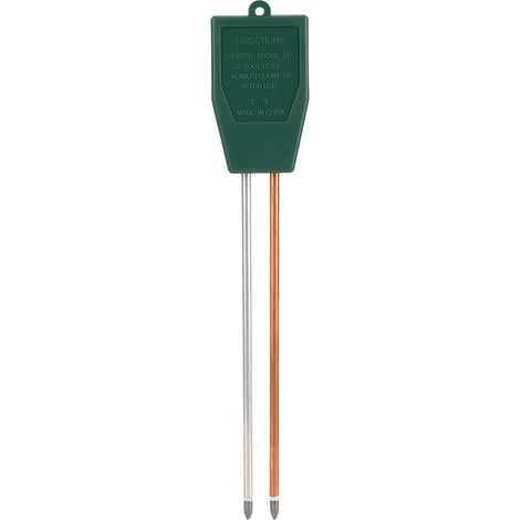 Instrument de test de sol à tête carrée, trois-en-un : humidimètre pour plantes et horticulture, pH-mètre et testeur d'acidité/alcalinité du sol. (1/5)