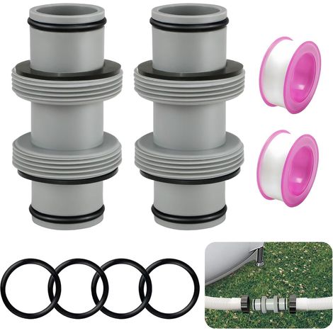 2 Pièces Raccord Tuyau Piscine 38mm – Connecteur de Tuyau Ø38mm pour Pompe Piscine, Adaptateur de Tuyau Compatible 38mm, Accessoires Piscine Hors Sol (1/5)
