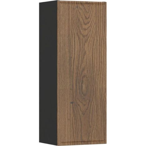 Meuble de rangement salle de bain SAVIA 80 cm marron et noir – 1 porte
