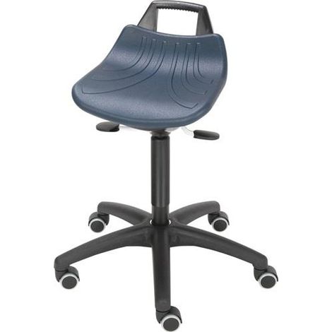 Drehhocker mit Rollen PU-Schaum blau Sitzhöhenverstellung 520-710 mm LOTZ (1/2)