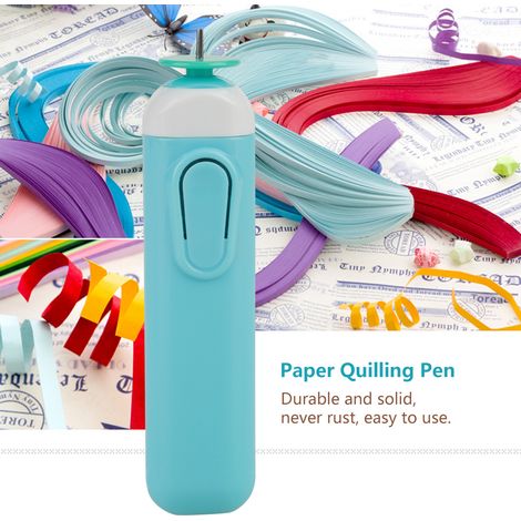 Outil électrique à fentes pour loisirs créatifs en papier, quilling, enrouleur d'origami, stylo à friser en acier (bleu) (1/5)