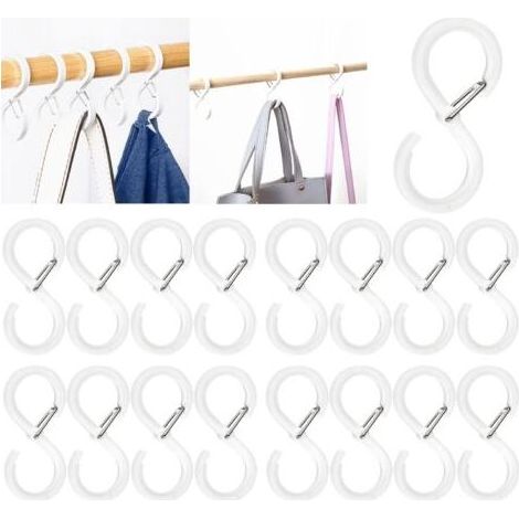 16 S-Haken mit Sicherheitsschlaufe (6,4 cm), multifunktionale Hängehaken für Küche, Bad, Schlafzimmer, Büro und Garten (1/5)