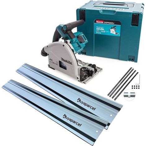 Makita DSP600ZJ 36v Twin 18v Brushless Plunge Cut Circular Saw 2x1.5m Guide Rail (1/5)