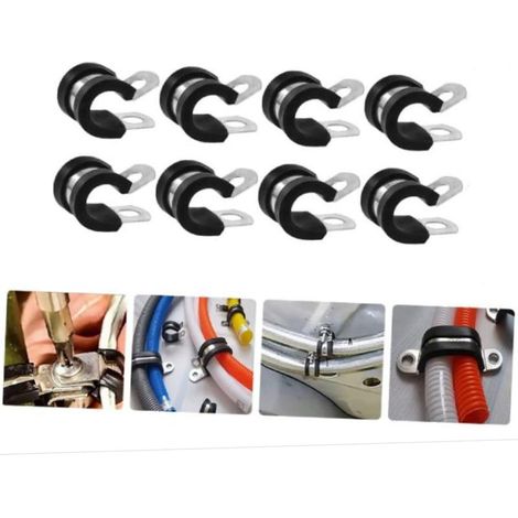 P-Clips tube fixing clamps with rubber insert choice: Ø 50mm / Band 15mm, 8 Pieces (1/4)