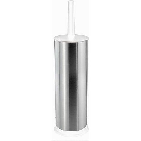 TRADE SHOP - Portascopino Porta Scopino Bagno Wc Toilette Metallo Con Scopino Bianco 69444 - (1/2)