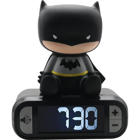 1 Réveil Veilleuse Batman, Écran LCD rétro-éclairé, 6 Alarmes sonores, Fonction Snooze, Pour chambre enfant (1/5)