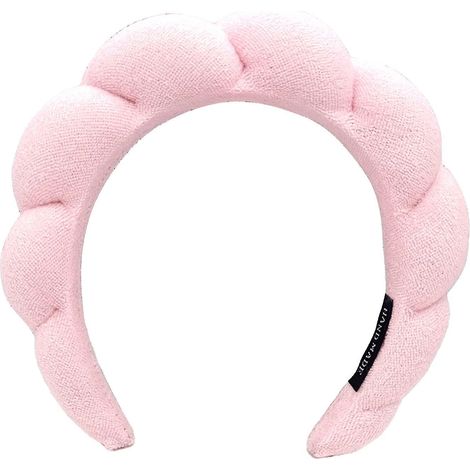 Bandeau de spa pour se laver le visage, bandeau en serviette éponge, bandeau de yoga, bandeau éponge rose (1/4)
