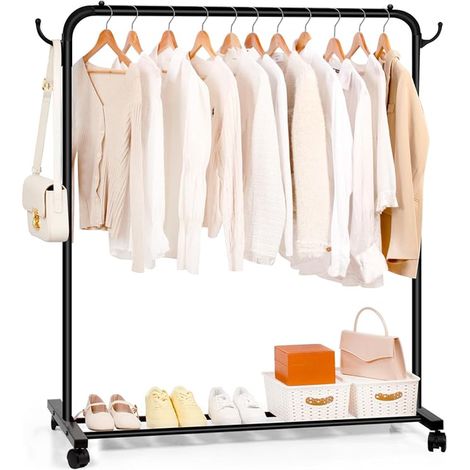Clothes Rack Clothes Rail Storage Rack Metal Coat Rack Clothes Coats Black (1/5)