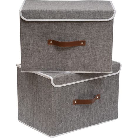 Caja de almacenamiento, cestas plegables de 38 x 25 x 25 cm, caja de almacenamiento (gris) (1/5)