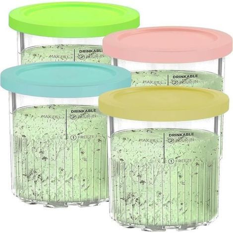 Eisbehälter für die Ninja CREAMi Deluxe Eismaschine, 4er-Set mit Bechern, Schüsseln und Deckeln für Creamy NC501EU NC501 NC500 (1/4)