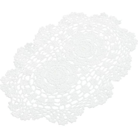 Sets de table en dentelle, napperons en coton blanc, pour une table au charme champêtre (1/4)