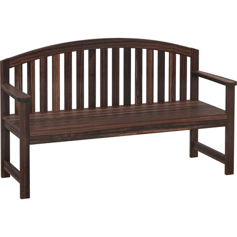 Outsunny 2 Seater Wooden Garden Bench with Armrest, Outdoor Furniture Chair for Park, Balcony Carbonised finish (1/5)