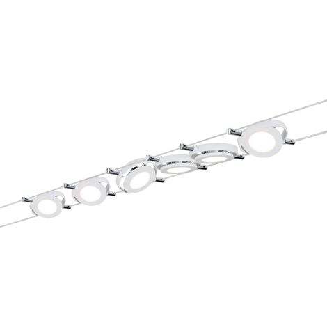 Set di cavi, LED, 6x4W, RoundMac 230V / 12V DC bianco opaco (1/5)
