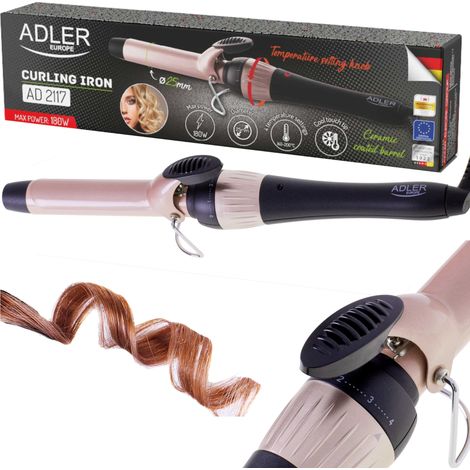 Lockenstab für Haare, 25 mm, Temperatureinstellung, 180 W, ADLER AD2117 (1/5)
