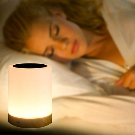Luz nocturna LED táctil，7 colores，con luz nocturna para adultos，recargable，ideal para el dormitorio y para uso infantil (1/5)