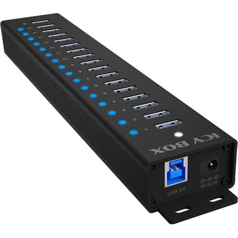 ICY BOX IB-HUB1717-U3 16+1 port USB Hub Datenverteiler/Umschalter (1/5)