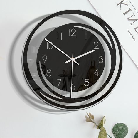 Moderne Wanduhr 30x30 cm – Geräuschlos mit schleichendem Uhrwerk – Robustes Acryl mit verspiegelter Oberfläche – Für Wohn- und Schlafzimmer (1/5)
