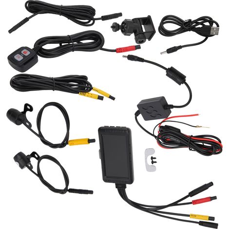 Caméra embarquée 3 pouces pour moto, enregistreur de conduite 1080p, vue avant et arrière, avec commande par câble (1/5)
