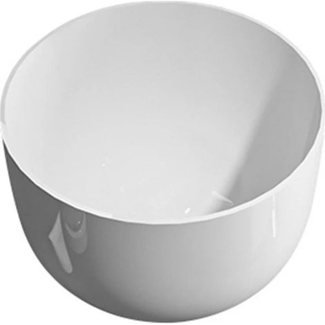 Lavabo da appoggio tondo in ceramica bianco lucido 390x250 mm senza piletta (1/2)