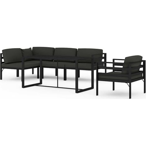 Maison Exclusive - 6-tlg. Garten-Lounge-Set mit Kissen Aluminium (1/5)