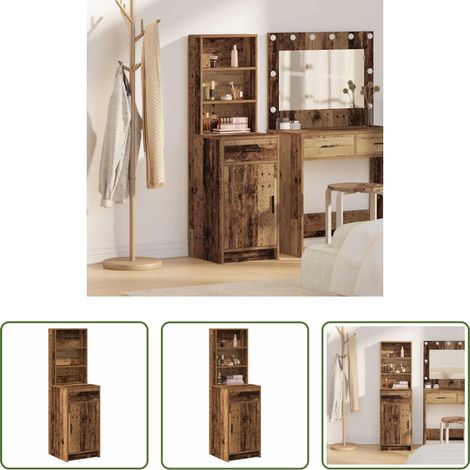 vidaXL Buffet moderne - Haut Armoire Bois ancien 40 x 40,5 x 135 cm Bois d'ingénierie (1/5)