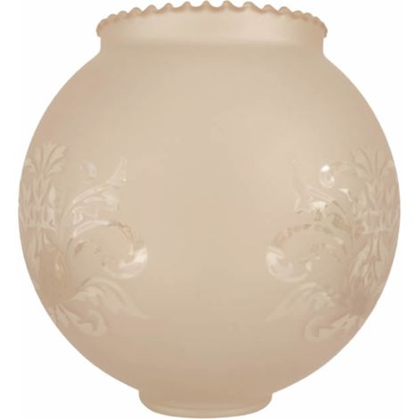 Palla tulipano in vetro con due bocche AMBRA opaca 14cm con apertura 4,5cm