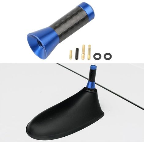 Antenne De Voiture Courte, Antenne Radio Voiture Courte Universel Amplifiée Autoradio, Voiture Stéréo FM AM Antenne Remplacement pour avec Toutes Les Voitures Véhicule Auto Camion(Bleu) (1/5)