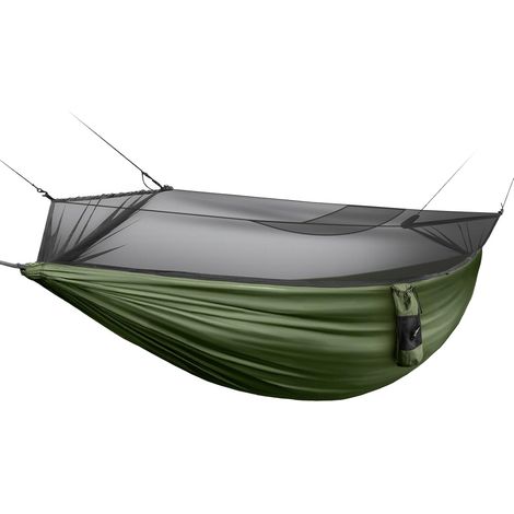 Hamac Moustiquaire pour Camping: 1 Personne Hamac Léger Suspendu pour Bivouac Extérieur Randonnée et Jardin