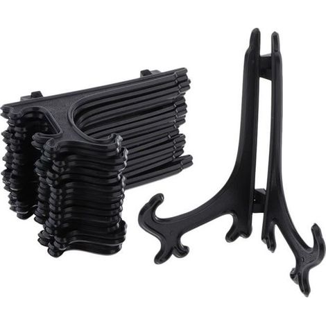10x Porte Assiette Chevalet pour Photo Tableau Livre Décoration de Maison Atelier 14.5x12cm en Noir (1/4)