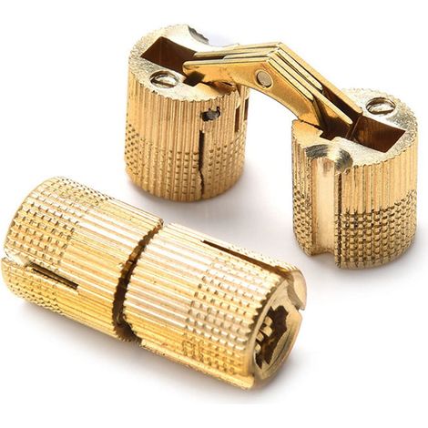 Lot de 2 charnières invisibles en laiton pur de 8 mm, angle d'ouverture 180°, pour boîte à bijoux, meubles et bricolage artisanal (1/5)