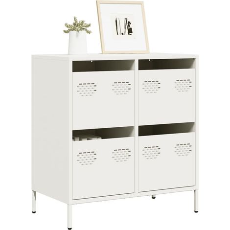 Sideboard Weiß 68x39x73,5 cm Kaltgewalzter Stahl