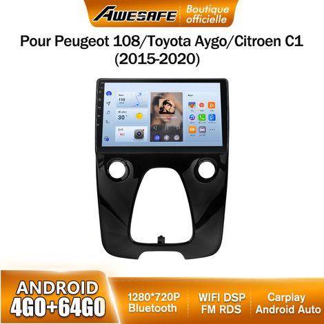 AWESAFE 4G Autoradio Android 13 4Go+64Go pour Toyota Aygo/Citroen C1/Peugeot 108 (2015-2020) 10''Écran Tactile Carplay Android Auto (1/5)