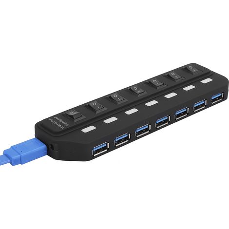 Station d'accueil multi-connecteurs USB 3.0 Bevel 7-en-1 avec commutateur 5 Gbit/s pour Windows XP/Vista (1/5)