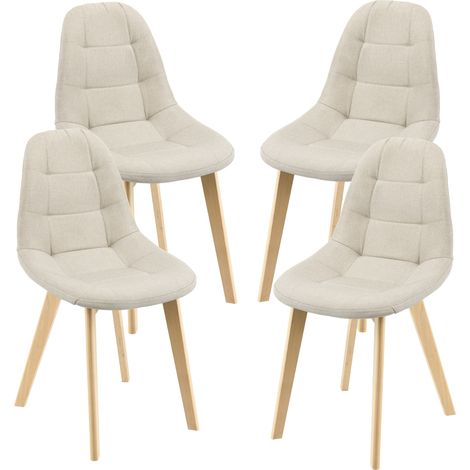 Esszimmerstuhl Kopparberg 4er-Set Beige en.casa