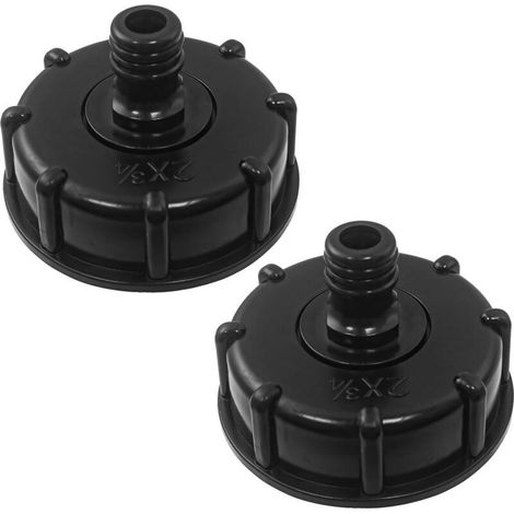 pcs IBC Tank Cap, IBC Nipple Fitting/Cap S60x6, Outlet Diameter 3/4", Inlet Diameter 60mm for IBC Tank Valve - Black (1/5)