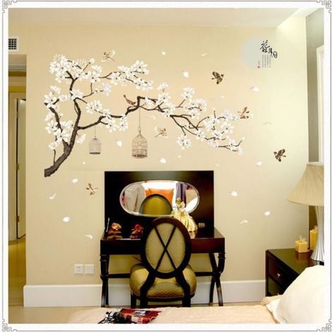 Stickers muraux Amovibles DIY Murale Arbre Romantique Peel and Stick Décoration Maison pour Chambre de Fille Chambre de Bébé Salon (1/4)